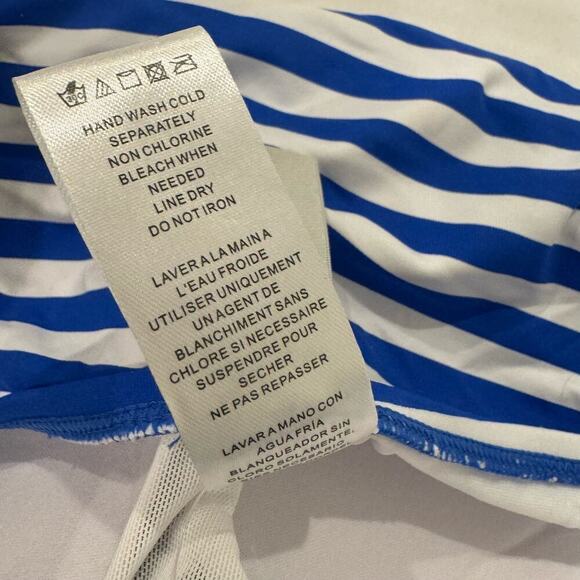 Tommy Bahama Striped Bandeau Tankini Top Sleeveless Beaming Blue Size M NWT - Picture 7 of 11